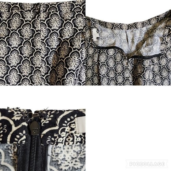 Loft black cream mini skirt sz 2 - Picture 7 of 10